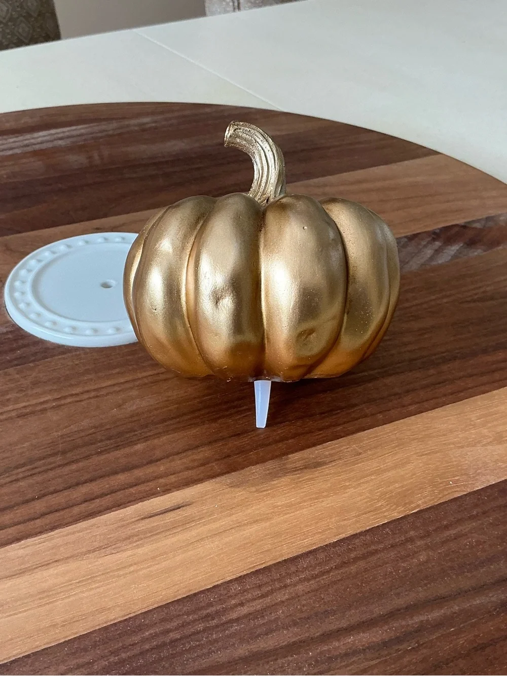 Large Gold Autumn Pumpkin Platter Decoration